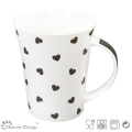 12oz taza de cerámica con calcomanía de corazón venta caliente